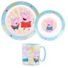 Stor Peppa Wutz Kinder Geschirr-Set 3 Teilig Becher Teller Schüssel - Molly George