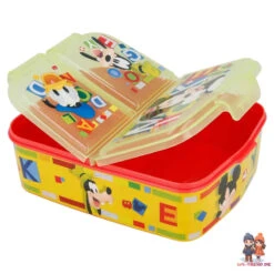 Disney Mickey Maus 4 Teiliges Lunch Set Brotdose Alu-Trinkflasche - Löffel Gabel -Bekleidung Peripherie 44220 B