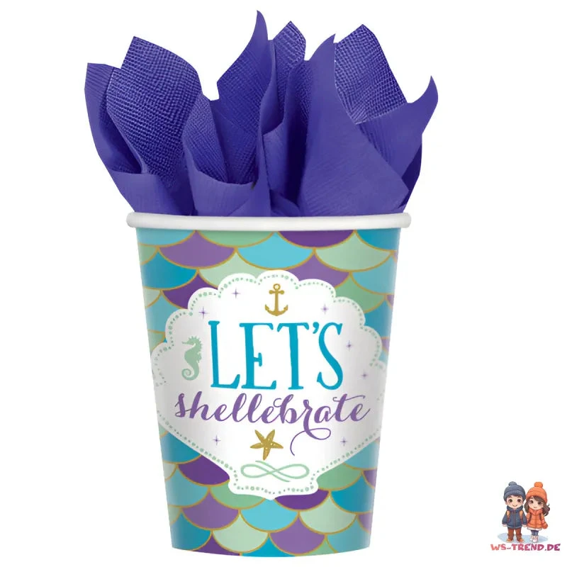 AMSCAN Meerjungfrau Mädchen Kinder Geburtstag Deko Set 39 Tlg. Partyset 6 AMSCAN Meerjungfrau Mädchen Kinder Geburtstag Deko Set 39 Tlg. Partyset – Bild 4