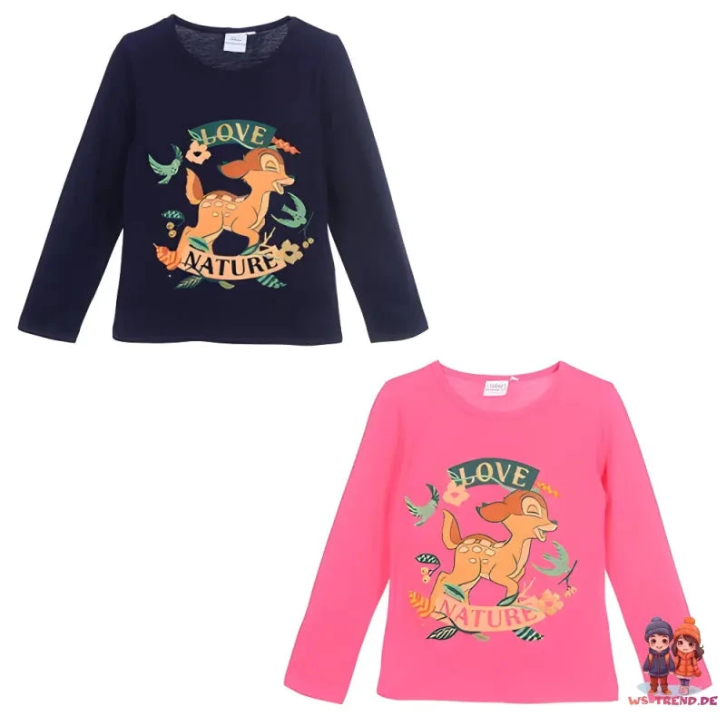 Disney Bambi Kinder Mädchen Kurzarm T-Shirt 3 Disney Bambi Kinder Mädchen Kurzarm T-Shirt
