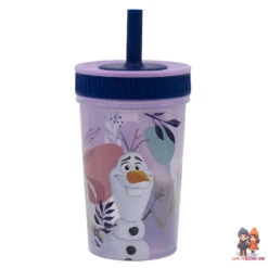 Disney Die Eiskönigin Kinder Trinkbecher Becher Integriertem Halm 465 Ml -Bekleidung Peripherie 475791 Frozen Eiskoenigin Trust the Journey Auslaufsicherer Trinkbecher mit Strohhalm 420 ml 1