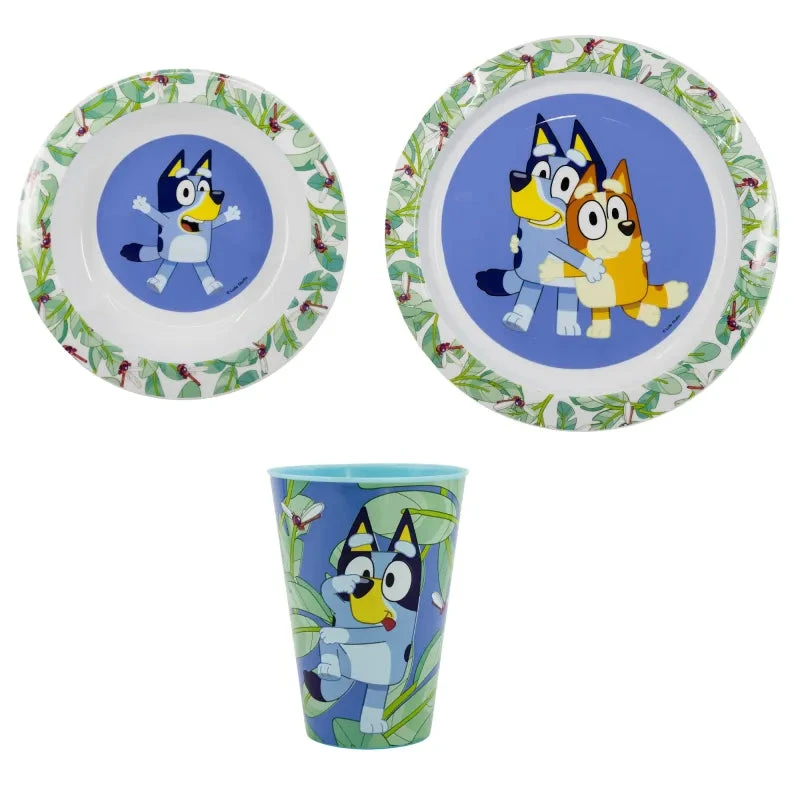 Stor Bluey Und Bingo Kinder Geschirr-Set 3 Teilig Becher 430 Ml Teller Schüssel 3 Stor Bluey Und Bingo Kinder Geschirr-Set 3 Teilig Becher 430 Ml Teller Schüssel