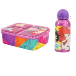 Disney Princess Arielle Jasmin 2 Tlg Set Brotdose 3 Kammern Alu-Trinkflasche