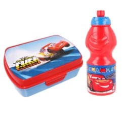 Disney Cars Lightning McQueen 2 Teiliges Lunch Set - Brotdose Trinkflasche 400ml