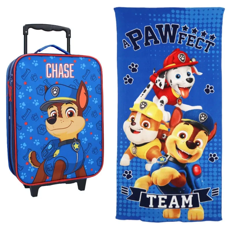 Paw Patrol Chase Kinder 2tlg Set Trolley Kinderkoffer Plus Strandtuch 70x140 Cm 3 Paw Patrol Chase Kinder 2tlg Set Trolley Kinderkoffer Plus Strandtuch 70x140 Cm