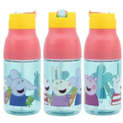 Peppa Pig Wutz Sportflasche Wasserflasche Trinkflasche Flasche Halm 420 Ml