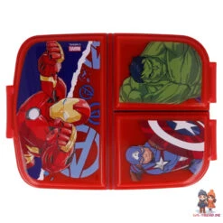 Marvel Avengers Kinder Set 4tlg 3 Kammern Brotdose Alu-Trinkflasche Besteck -Bekleidung Peripherie 57720 D