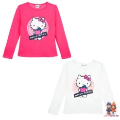 Hello Kitty Kinder Mädchen Langarm T-Shirt