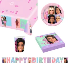 Barbie And Friends Kinder Geburtstag Deko Set 34tlg.Geschirr Partyset
