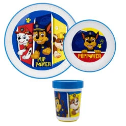Paw Patrol Kinder Geschirr-Set 3 Teilig Becher Teller Schüssel