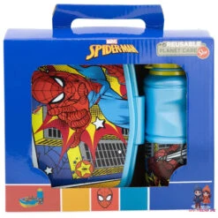 Marvel Spiderman 2 Teiliges Kinder Jungen Lunch Set - Brotdose - Trinkflasche 5 Marvel Spiderman 2 Teiliges Kinder Jungen Lunch Set - Brotdose - Trinkflasche -Bekleidung Peripherie 74773 A