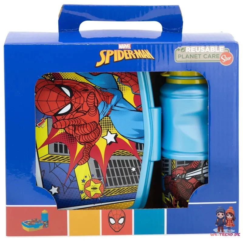 Marvel Spiderman 2 Teiliges Kinder Jungen Lunch Set - Brotdose - Trinkflasche 4 Marvel Spiderman 2 Teiliges Kinder Jungen Lunch Set - Brotdose - Trinkflasche – Bild 2