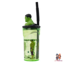 Marvel Hulk 3D Deckel Kinder Trinkbecher Becher Mit Integriertem Halm -Bekleidung Peripherie 74867 C