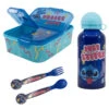 Disney Stitch 4 Tlg. Lunch Set Brotdose Mit 3 Kammern Alu-Trinkflasche Besteck -Bekleidung Peripherie 75017 00