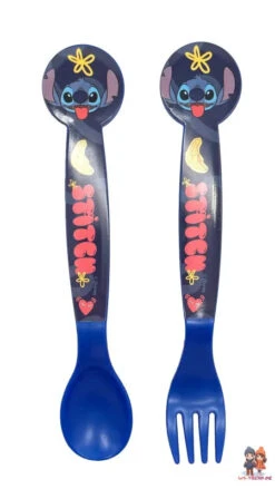 Disney Stitch 4 Tlg. Lunch Set Brotdose Mit 3 Kammern Alu-Trinkflasche Besteck -Bekleidung Peripherie 75017 B