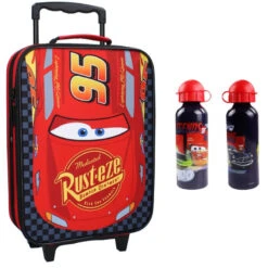 Disney Pixar Cars Kinder 2tlg Set Trolley Kinderkoffer Plus Alu Trinkflasche