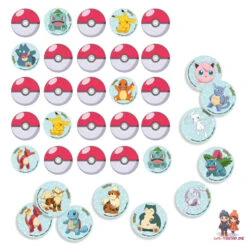 Pokemon Pikachu Geburtstag Deko Set 24tlg.Memory Spiel Buttons Banner -Bekleidung Peripherie 7818907 9917115 2 3 600