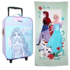 Disney Die Eiskönigin 2 Tlg Set Mädchen Trolley Kinderkoffer Strandtuch 70x140 Cm