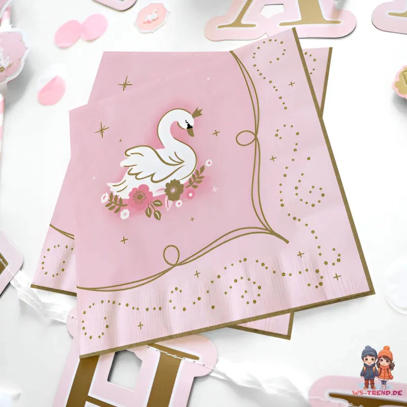 AMSCAN Schwan Schloß Geburtstag Deko Set 33 Tlg. Geschirr Kinder Partyset Tischdecke 9 AMSCAN Schwan Schloß Geburtstag Deko Set 33 Tlg. Geschirr Kinder Partyset Tischdecke – Bild 7