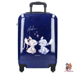 Disney Stitch Angel2tlg Set Trolley Koffer Reisekoffer Plus Strandtuch 70x140 -Bekleidung Peripherie 795 4834 navy 795 4834 blue 1front1