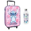 Disney Stitch 2 Tlg. Set Kinder Trolley Rucksack Reisekoffer Trinkflasche 850 Ml -Bekleidung Peripherie 795 00034 pink 795 00034 pink NEW 1a