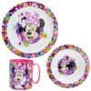 Disney Minnie Maus Kinder Geschirr-Set 3 Tlg Antirutsch Becher Teller Schüssel -Bekleidung Peripherie 81204 0