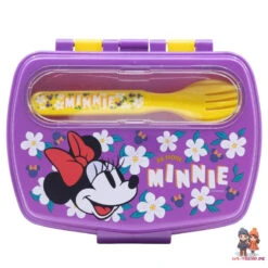 Disney Minnie Maus Mädchen 4 Tlg. Set Brotdose Trinkflasche Gabel Löffel -Bekleidung Peripherie 81209 B