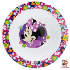 Disney Minnie Maus Kinder Geschirr-Set 3 Tlg Antirutsch Becher Teller Schüssel -Bekleidung Peripherie 81246 B