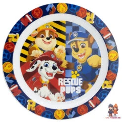 Paw Patrol Chase Rubble Kinder Geschirr-Set 3 Teilig Becher Teller Schüssel -Bekleidung Peripherie 81647 A