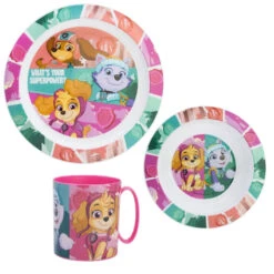 Paw Patrol Skye Liberty Kinder Geschirr-Set 3 Teilig Becher Teller Schüssel