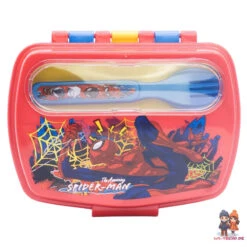 Marvel Spiderman 4 Teiliges Kinder Set Brotdose Trinkflasche370 Ml Besteck -Bekleidung Peripherie 83509 B