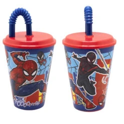 Marvel The Amazing Spiderman Trinkbecher Becher Mit Halm 430 Ml