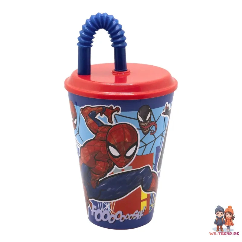 Marvel The Amazing Spiderman Trinkbecher Becher Mit Halm 430 Ml 4 Marvel The Amazing Spiderman Trinkbecher Becher Mit Halm 430 Ml – Bild 2