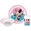 Disney Minnie Maus Kinder Geschirr-Set 3 Teilig Becher Teller Schüssel -Bekleidung Peripherie EWA840449