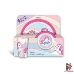 Sweet Einhorn Unicorn Kinder Geschirr-Set 3 Tlg Becher Teller Schüssel -Bekleidung Peripherie HDK800000039b