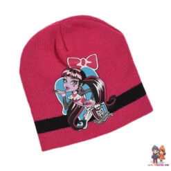 Monster High Girls 2tlg Set Kinder Herbst Wintermütze Bommelmütze Handschuhe -Bekleidung Peripherie HO4407 DFU 01