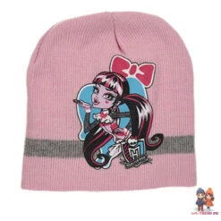 Monster High Girls 2tlg Set Kinder Herbst Wintermütze Bommelmütze Handschuhe -Bekleidung Peripherie HO4407 PI 01