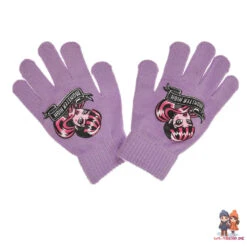 Monster High Girls 3tlg Set Kinder Mütze Wintermütze Handschuhe Loop -Bekleidung Peripherie HO4421 PU