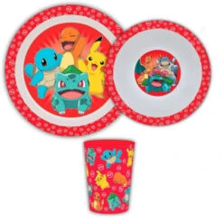 Pokemon Pikachu Und Freunde Kinder 3 Teiliges Set Teller Und Schüssel Und Becher