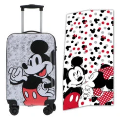 Disney Mickey Maus 2 Tlg Set Mädchen Trolley Kinderkoffer Strandtuch 70x140 Cm