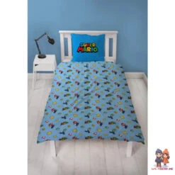 Super Mario Bros Mikrofaser Bettwäsche Set 135/140x200 63x63 Cm -Bekleidung Peripherie NO492 3