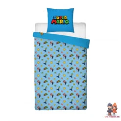 Super Mario Bros Mikrofaser Bettwäsche Set 135/140x200 63x63 Cm -Bekleidung Peripherie NO492 4