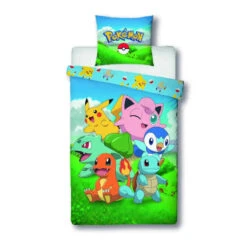 Pokemon Pikachu And Friends Mikrofaser Bettwäsche 2 Tlg Set 135-140x200 63x63 Cm