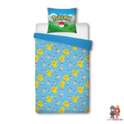 Pokemon Pikachu And Friends Mikrofaser Bettwäsche 2 Tlg Set 135-140x200 63x63 Cm -Bekleidung Peripherie POK419 4