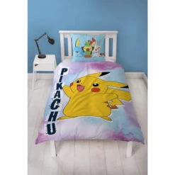 Pokemon Pikachu Mikrofaser Bettwäsche 2 Tlg Set 135-140x200 63x63 Cm