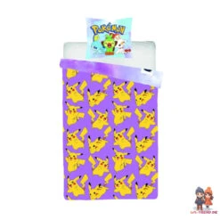 Pokemon Pikachu Mikrofaser Bettwäsche 2 Tlg Set 135-140x200 63x63 Cm -Bekleidung Peripherie POK650 4