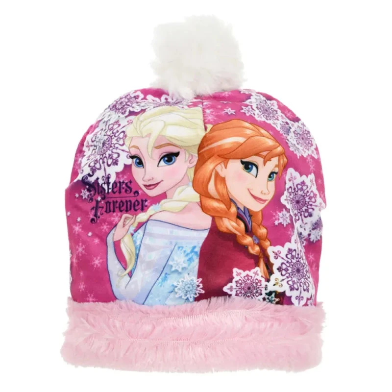 Disney Die Eiskönigin Elsa Anna Kinder Herbst Wintermütze Bommelmütze 4 Disney Die Eiskönigin Elsa Anna Kinder Herbst Wintermütze Bommelmütze – Bild 2