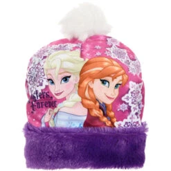 Disney Die Eiskönigin Elsa Anna Kinder Herbst Wintermütze Bommelmütze 7 Disney Die Eiskönigin Elsa Anna Kinder Herbst Wintermütze Bommelmütze -Bekleidung Peripherie RH4037 PU