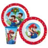 Super Mario Und Luigi Kinder Geschirr-Set 3 Teilig Becher Teller Schüssel