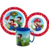 Super Mario Und Luigi Kinder Geschirr-Set 3 Teilig Teller Schüssel Becher 350 Ml -Bekleidung Peripherie STF22230